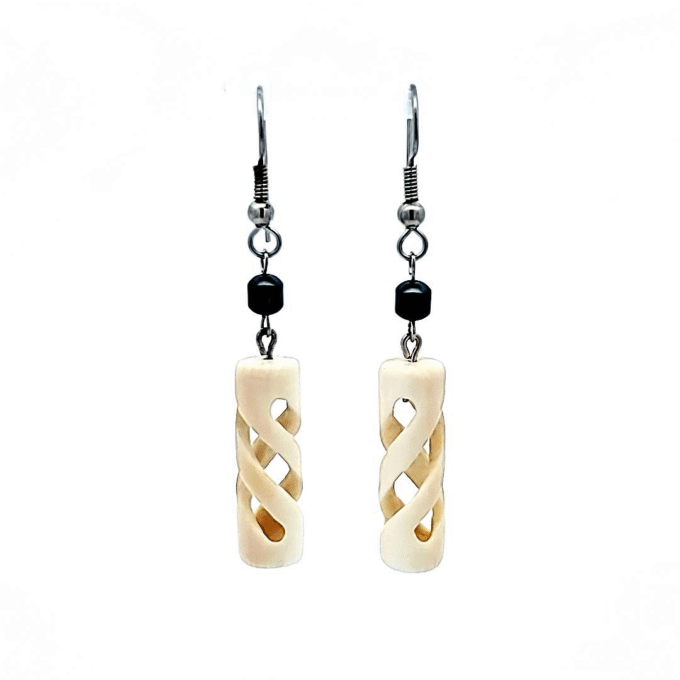 Sterling Silver Dangle Earrings with Alaskan Mammoth Ivory