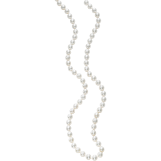 14k White Gold 18" Strand Necklace with 6-6.5mm Akoya Pearls