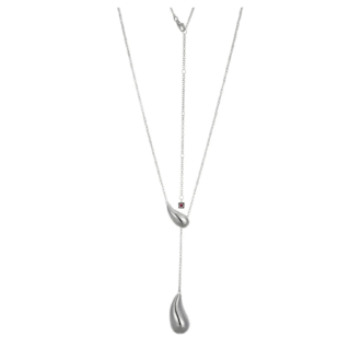 Sterling Silver Double Teardrop Lariat Necklace