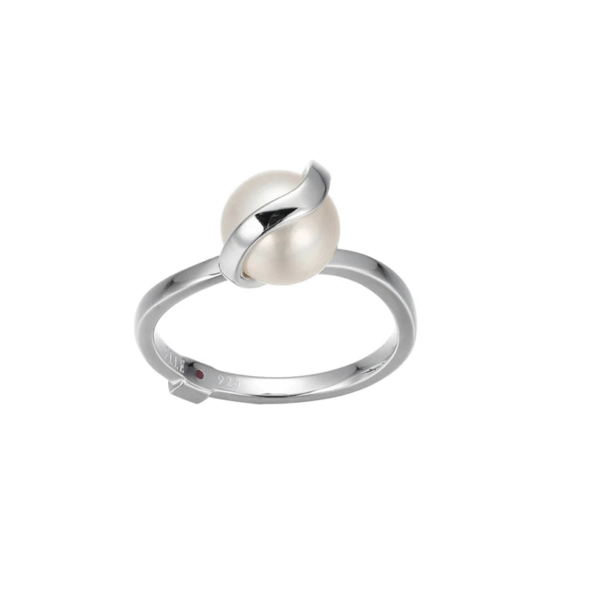 Luna 2.0 Rhodium Plated Genuine Freshwater Pearl Ring
