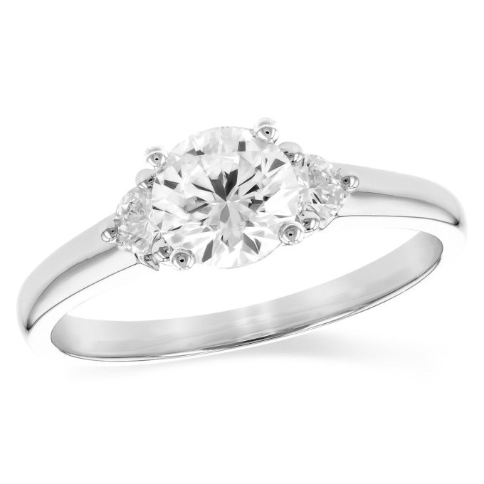 Pre-Owned 14K White Gold Three-Stone Engagement Ring with .70CTW