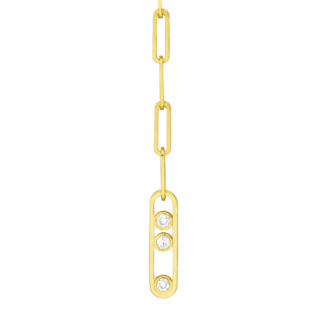 1/3ctw Diamond Oval Pendant with Wheat Chain in 14k Gold