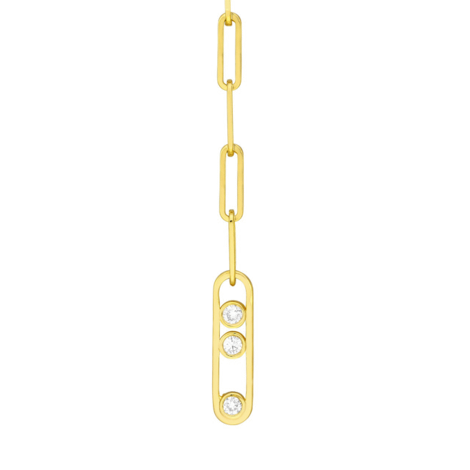 1/3ctw Diamond Oval Pendant with Wheat Chain in 14k Gold