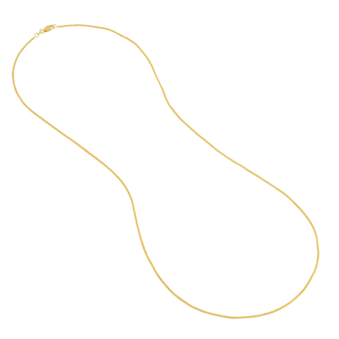 Round Wheat Chain 1.25mm in Yellow Gold Fill, 18" Length