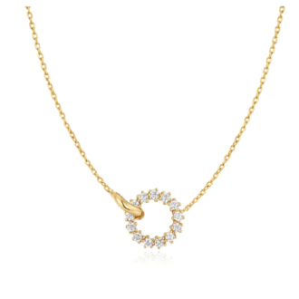 Ania Haie Interlinked CZ Circle Necklace in Silver and Gold Plating