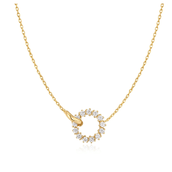 Ania Haie Interlinked CZ Circle Necklace in Silver and Gold Plating