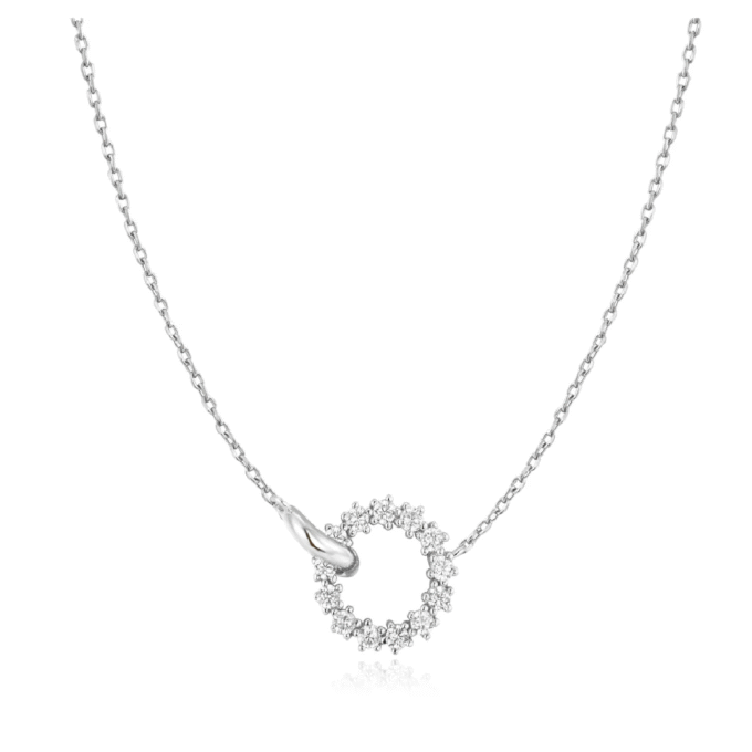 Ania Haie Interlinked CZ Circle Necklace in Sterling Silver