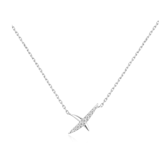 Ania Haie Silver Kiss Pave Pendant Necklace