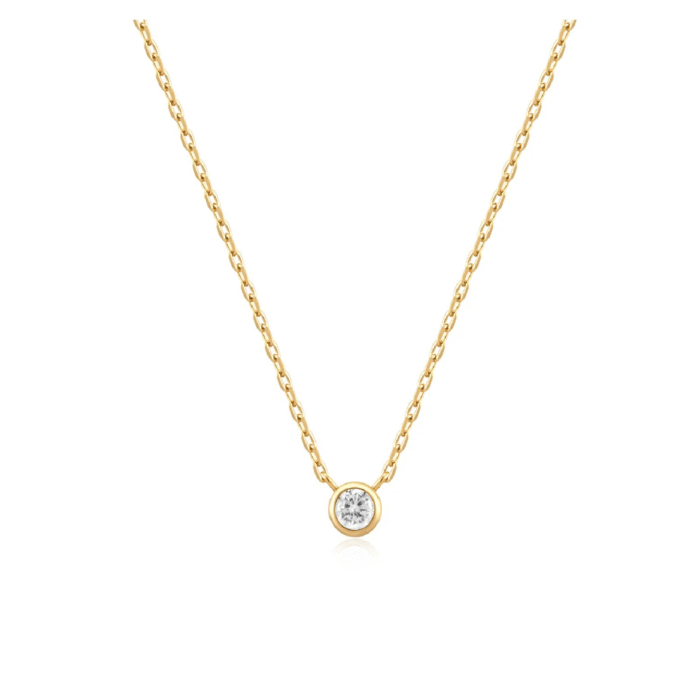 Ania Haie Red CZ Solitaire Drop Pendant in Silver and Gold Plating