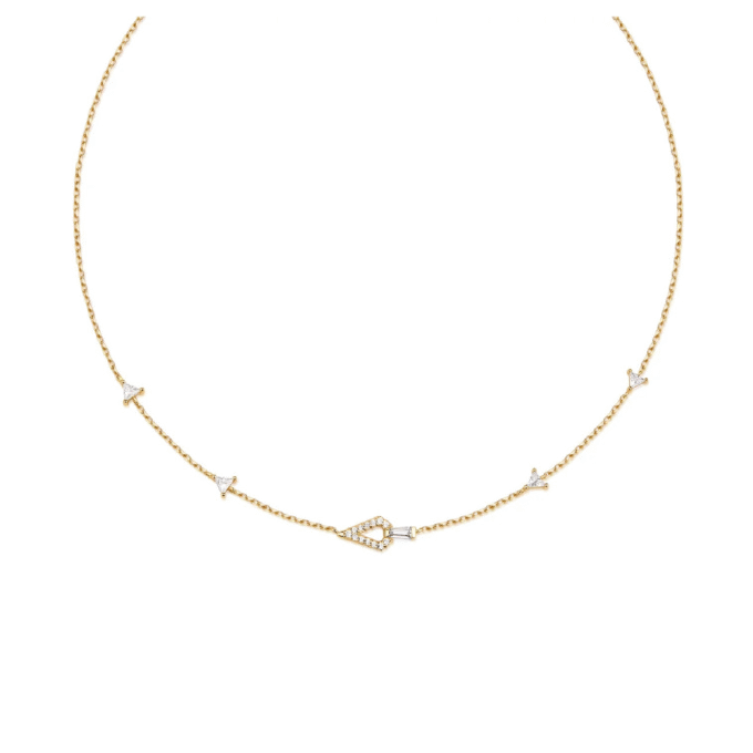 Ania Haie Geometric Satellite Station Necklace in Silver and Gold Plating