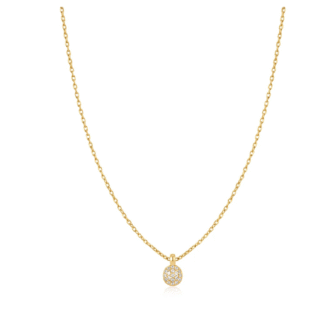 Ania Haie Gold Sphere Pave CZ Drop Pendant Necklace
