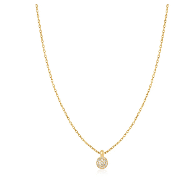 Ania Haie Gold Sphere Pave CZ Drop Pendant Necklace