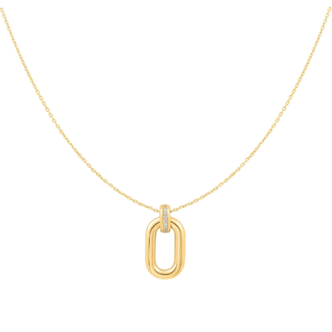 Ania Haie Gold Oval Hoop Drop Pendant Necklace 18" + 2" Ext