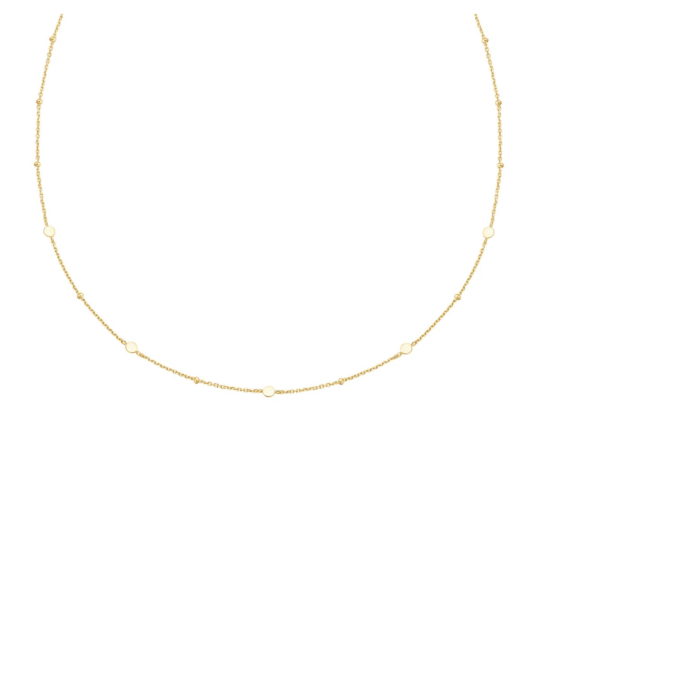 Ania Haie Yellow Gold Plated Disc Station Necklace 16" + 2" Extender