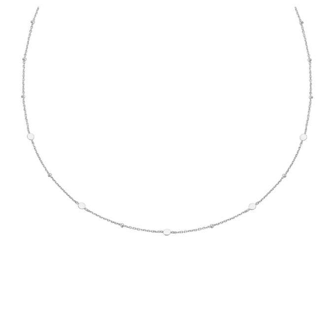 Ania Haie Silver Disc Station Necklace 16" + 2" Extender