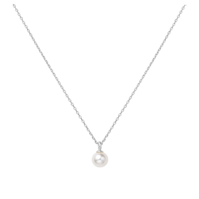 Ania Haie Silver Pearl Drop Pendant Necklace 18" + 2" Extender