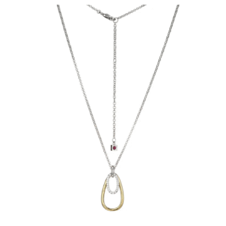 Circadia Oval and Teardrop Pendant Necklace with Rolo Chain in YGP