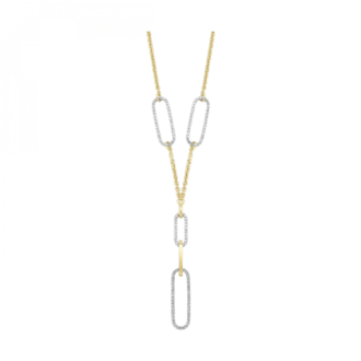 Diamond Cable Link Necklace with 1.00ctw Diamonds in 14k Yellow Gold