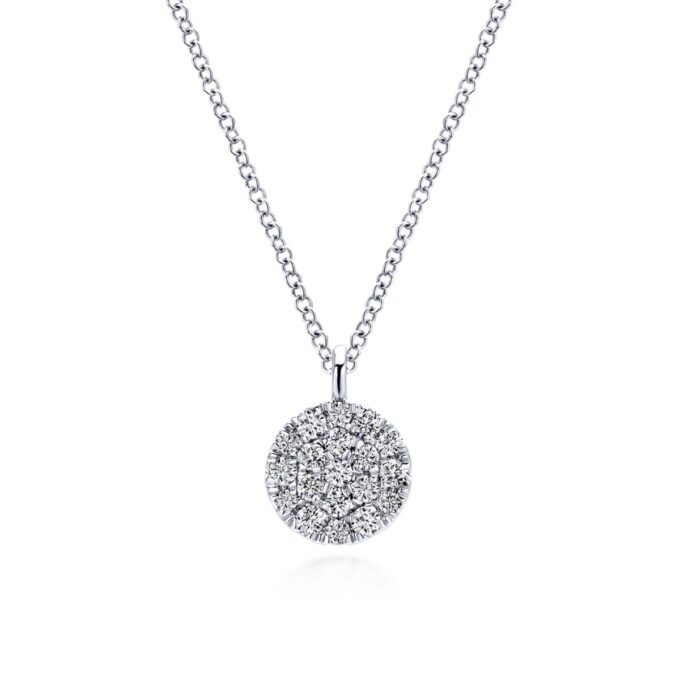 Gabriel & Co Fashion Necklace with .10ctw Round Diamonds in 14k White Gold
