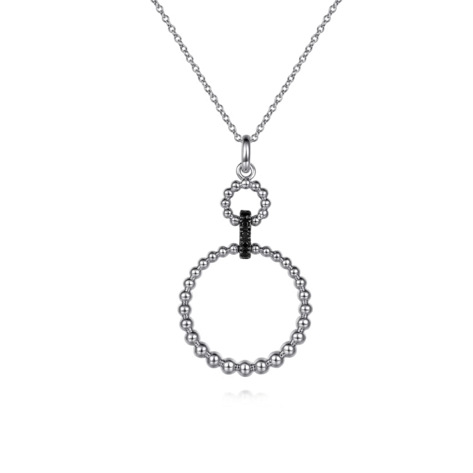 Gabriel Bujukan Necklace with Black Spinel Links in Sterling Silver
