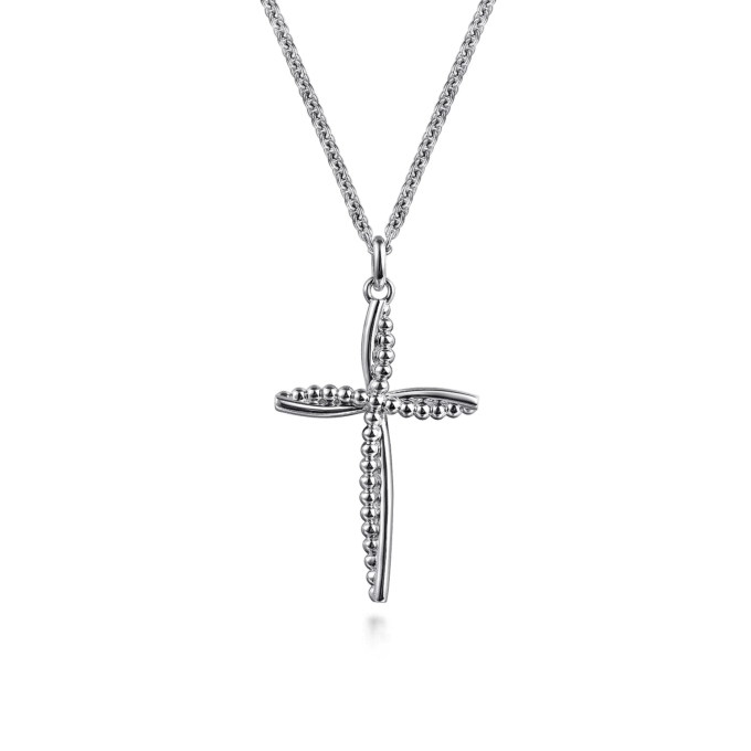 Gabriel Bujukan Cross Pendant with 17.5" Chain in Sterling Silver