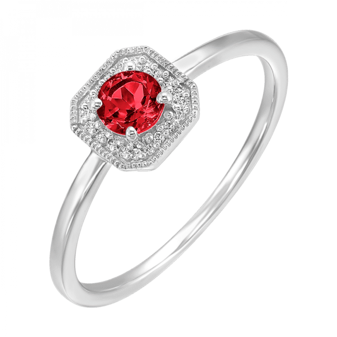 Cushion Halo Fashion Ring with .08ctw Round Diamonds in 10k White Gold