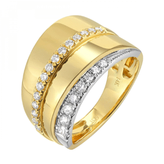 Fashion Ring with .38ctw Round Diamonds in 14kt Two-Tone Gold