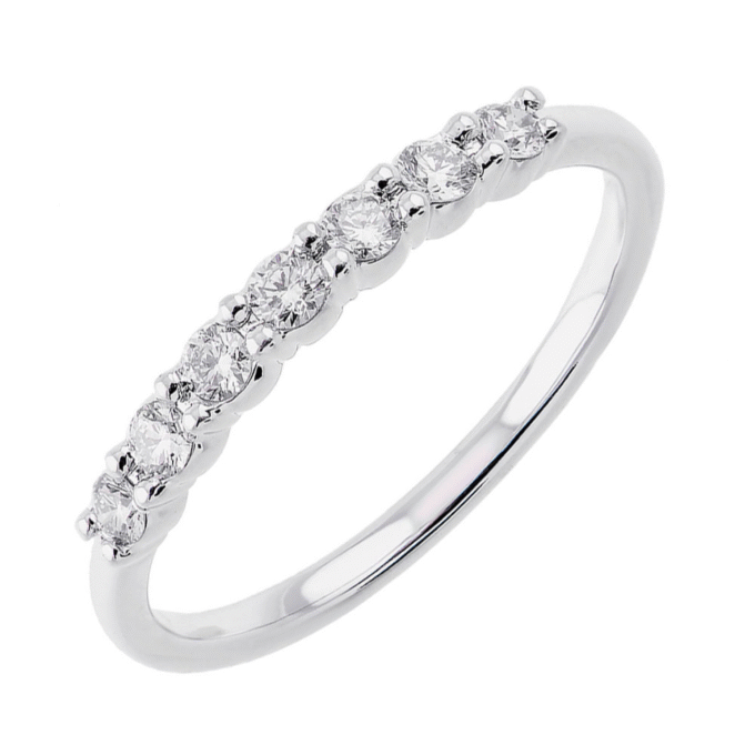 7 Stone Band with .25ctw Round Diamonds in 14k White Gold