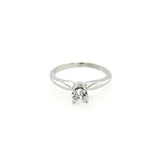 Simple 1/3ctw Round Diamond Solitaire Engagement Ring in 14k White Gold