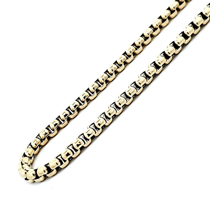 Bold Box Chain 3mm in Yellow Stainless Steel 26" Length