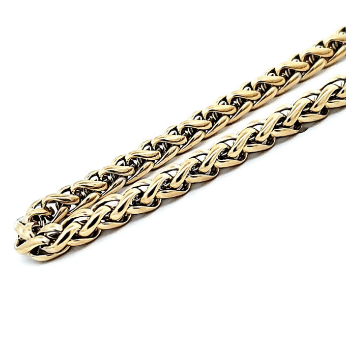 4mm Yellow Stainless Steel Franco Chain Necklace, 22" Length