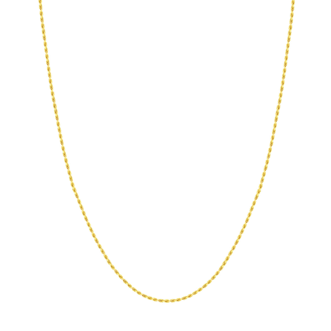 14k Yellow Gold Rope Chain Necklace 1.4mm 20" with Lobster Clasp