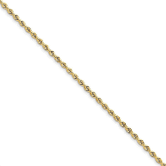 Diamond Cut Rope Chain 2.3mm in 14k Yellow Gold 18" Length
