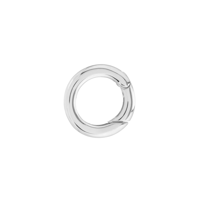 15mm Round Push Lock in 14k White Gold