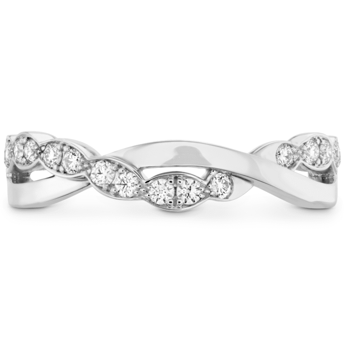Hearts on Fire Lorelei Floral Twist Band with .20ctw Round Diamonds in 18k White Gold