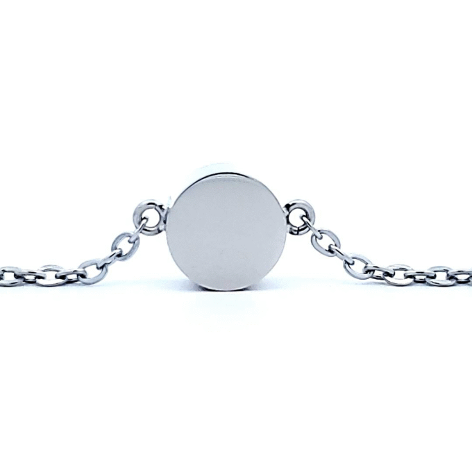 Round Shape Cable Link Cremation Bracelet, 7.25" Length