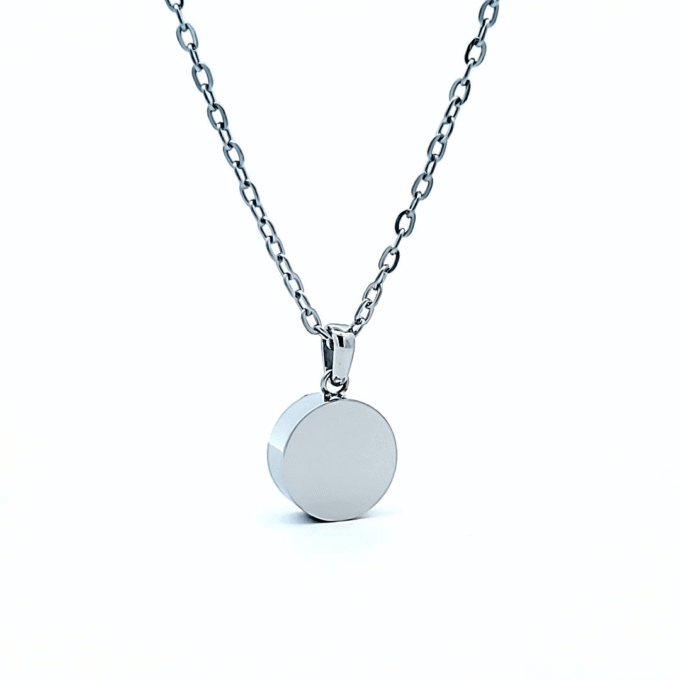 Round-Shaped Stainless Steel Cremation Necklace - 18"