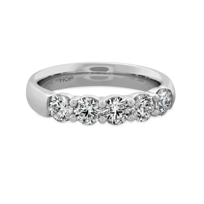 Hearts on Fire Signature 5 Stone Wedding Band 1.06ctw in 18k White Gold