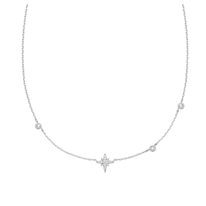 Ania Haie 16" Eight Point Star CZ Station Necklace with 3" Extender