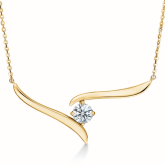 Hearts on Fire Vela Crossover Pendant Necklace with .53ctw in 18k Yellow Gold
