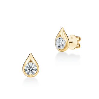 Hearts on Fire Lu Droplet Stud Earrings with 1.07ctw in 18k Yellow Gold