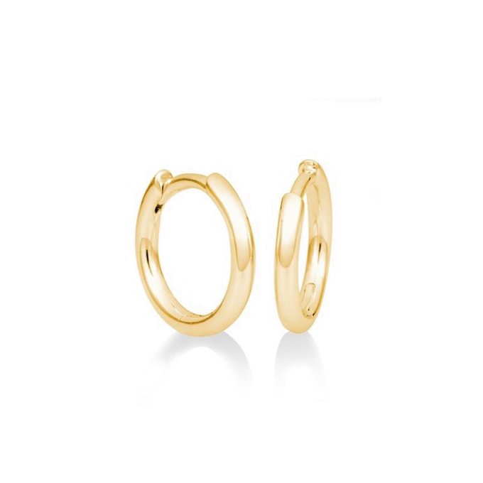 Breuning Petite Huggie Hoop Earrings in 14k Yellow Gold Plate