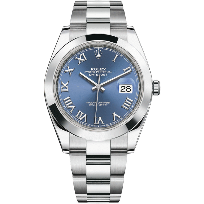 Men's Preowned Rolex Datejust II with Blue Dial and Roman Numerals