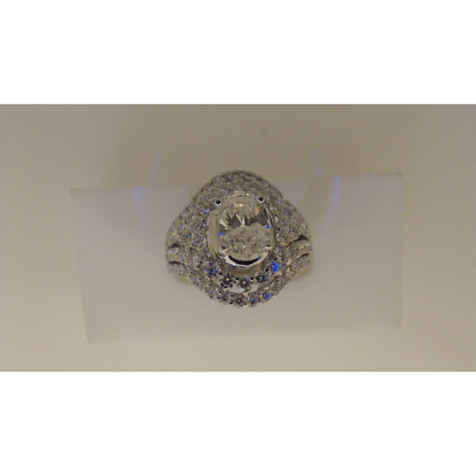 18K White Gold Multi-Row Semi Mounting Ring with 1.75ctw Round Diamonds