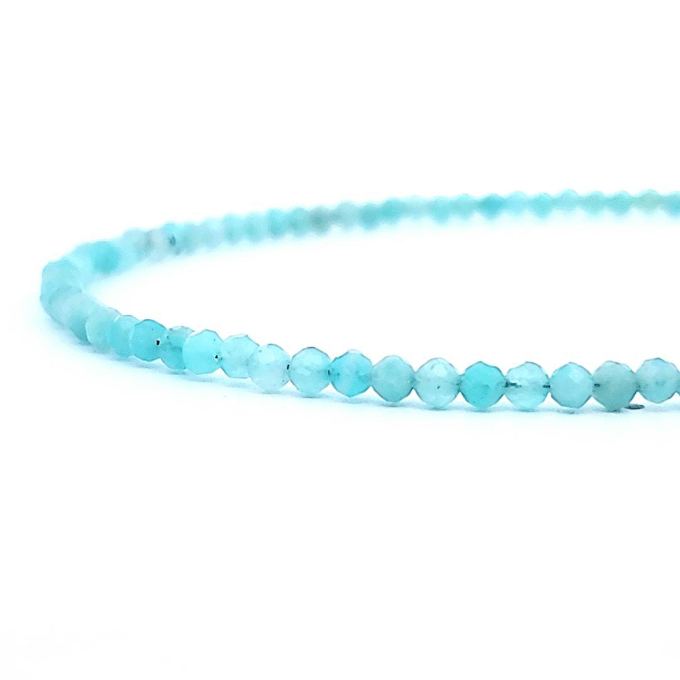 Amazonite Beaded Necklace with Sterling Silver Clasp