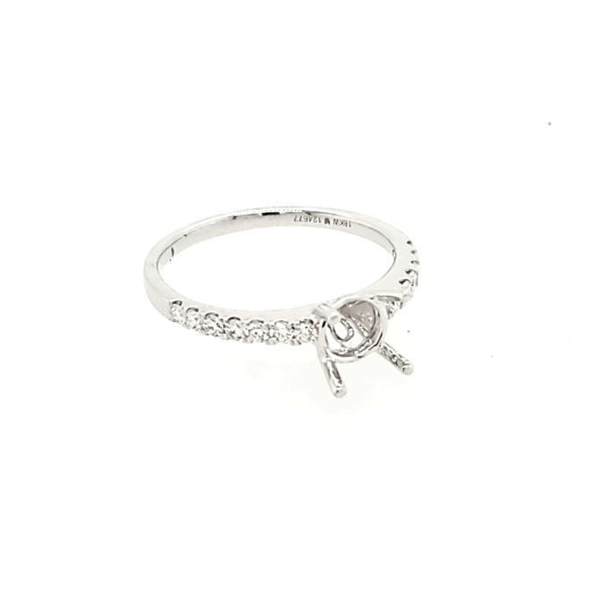 Semi Mounting Engagement Ring with .25ctw Round Diamonds in 18k White Gold
