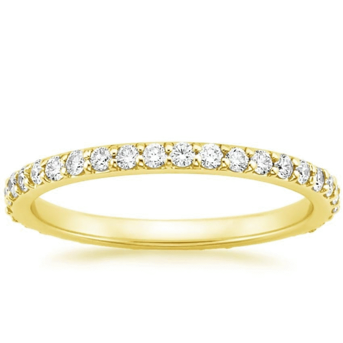 Prong Wedding Band with .26ctw Round Diamonds in 18k Yellow Gold