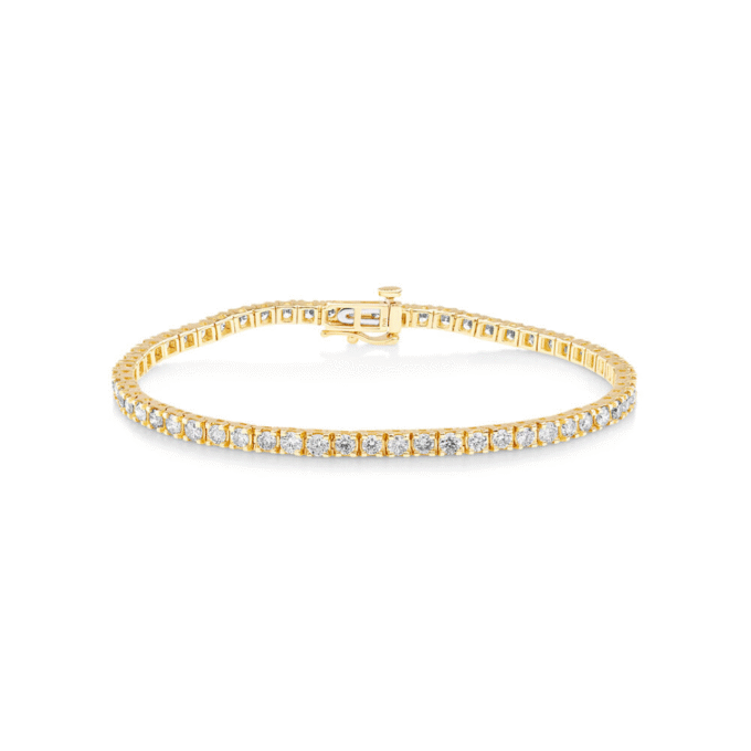 Tennis Bracelet with 5ctw Round Lab Grown Diamonds in 14k Yellow Gold
