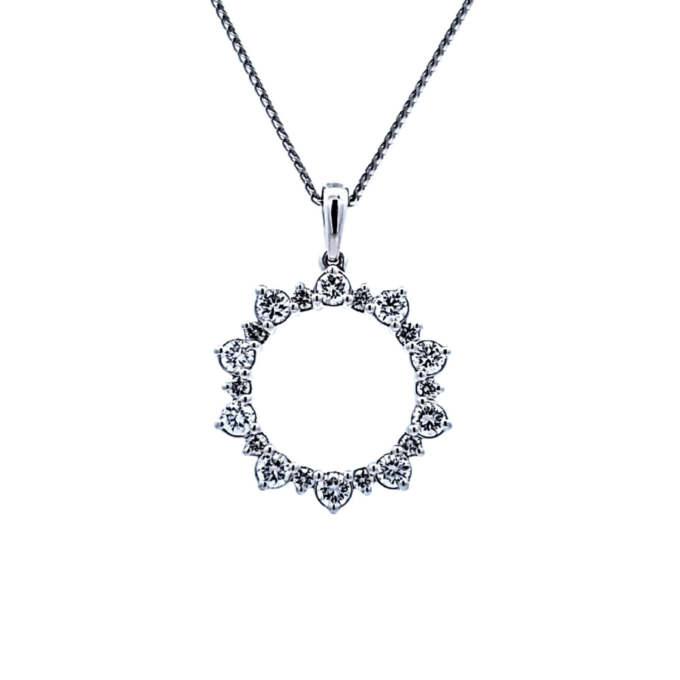 Eclipse Pendant with .75ctw Round Lab Grown Diamonds in 14k White Gold