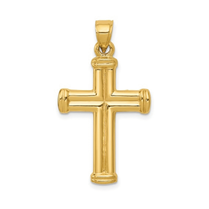 14K Yellow Gold Hollow Cross Pendant
